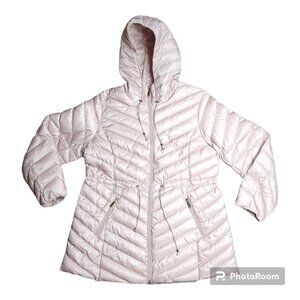 Women's Gallery Hooded Quilted Jacket Soft Pink Color Size XXL Long sleeves